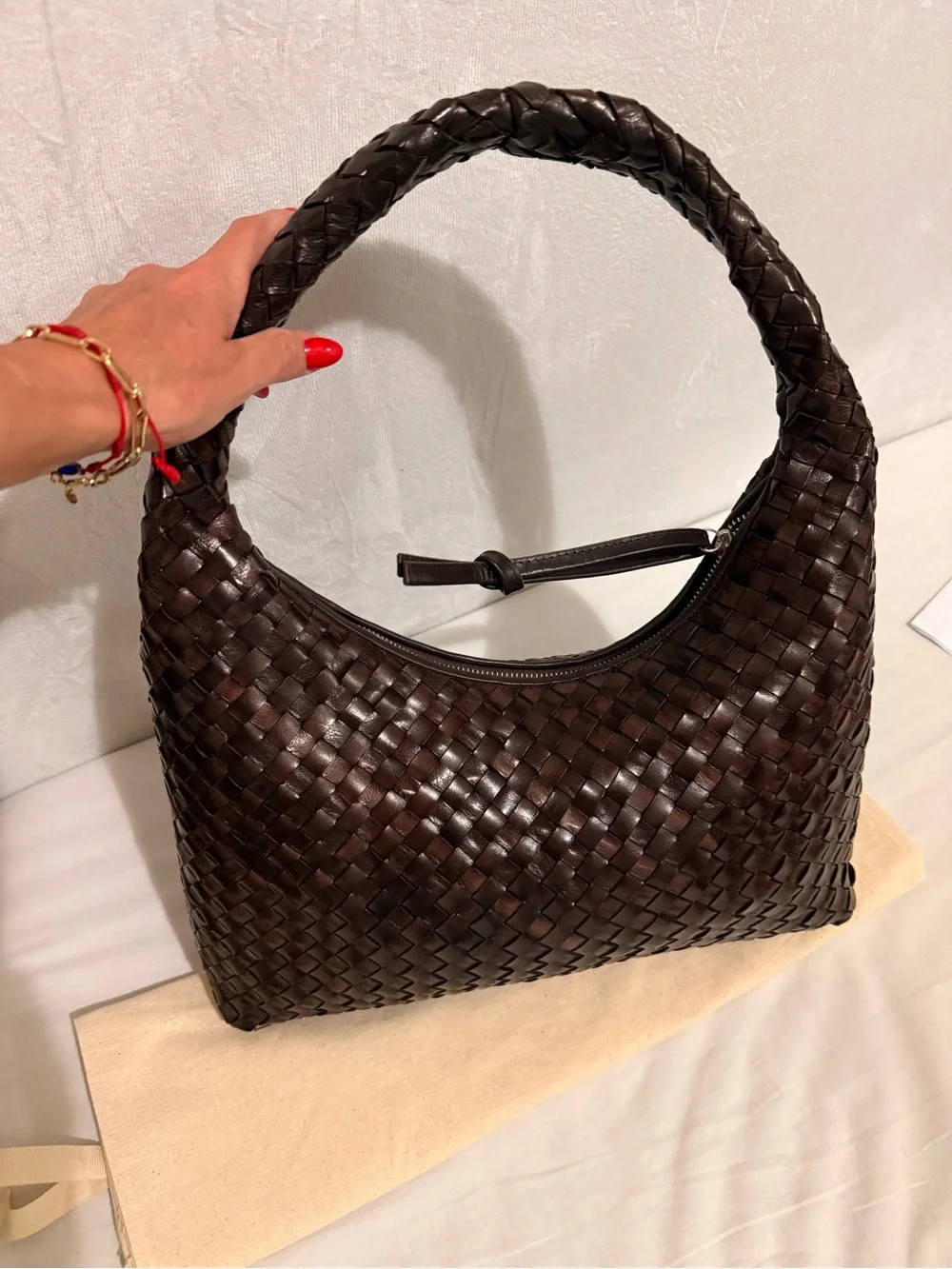 Loeffler Randall Willow Woven Leather Hobo Bag in Dark Brown - Picture 10 of 10